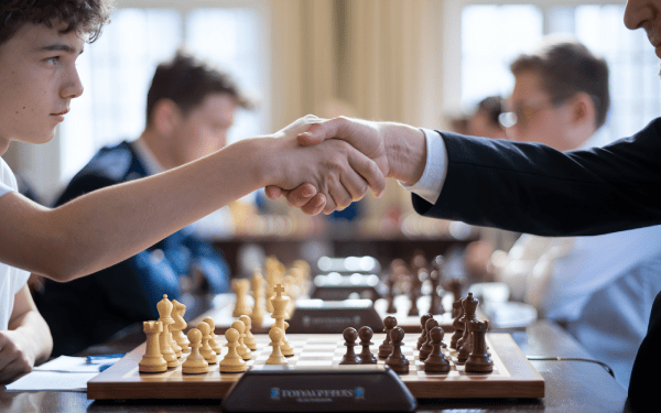 échecs et poignée de main
