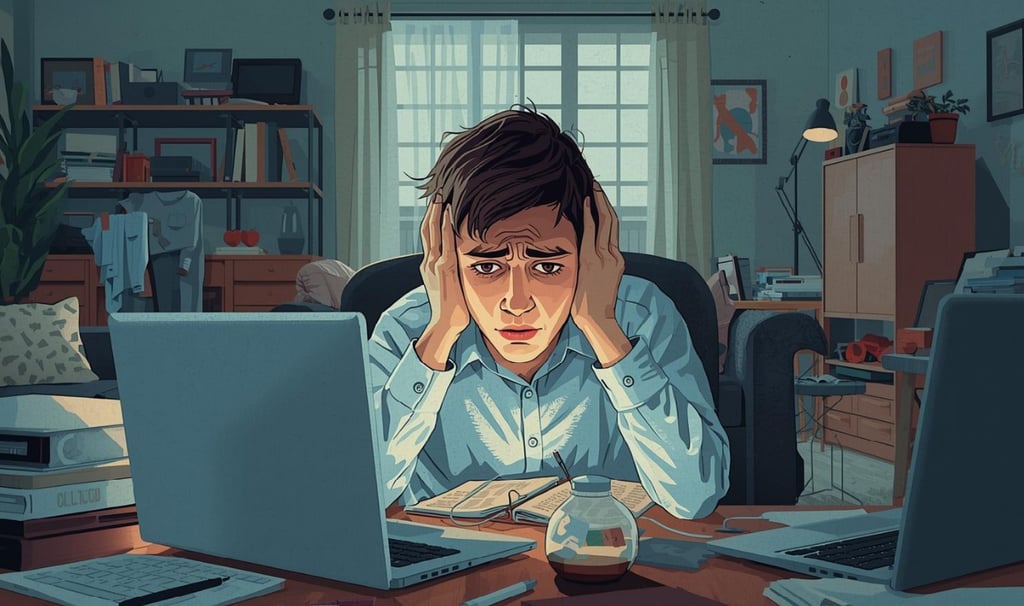 stressed at home about toxic work and office