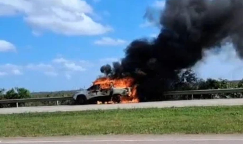 camionete pega fogo na BR-392, em Pelotas