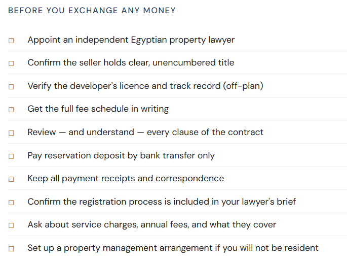Foreigners buying property in Egypt