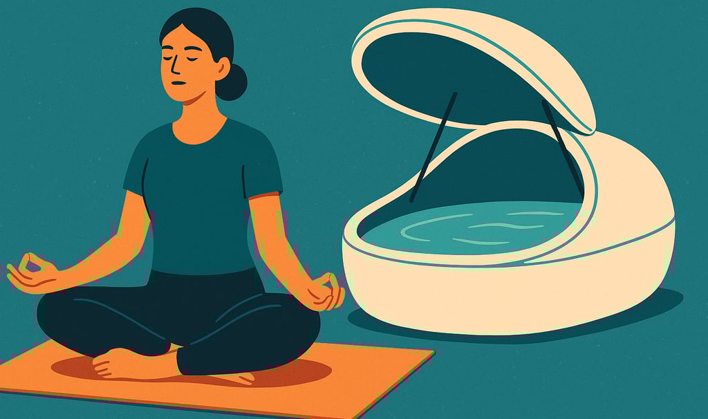 Naine istub lootuse poosis floatingu vanni ees