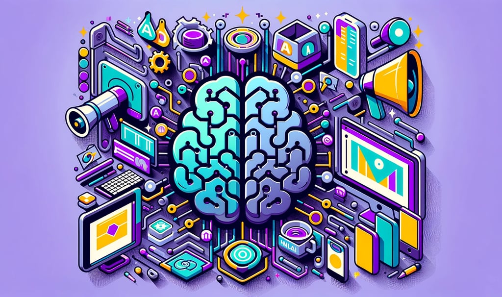 DALL-E created image: a brain map of a brain and a brain