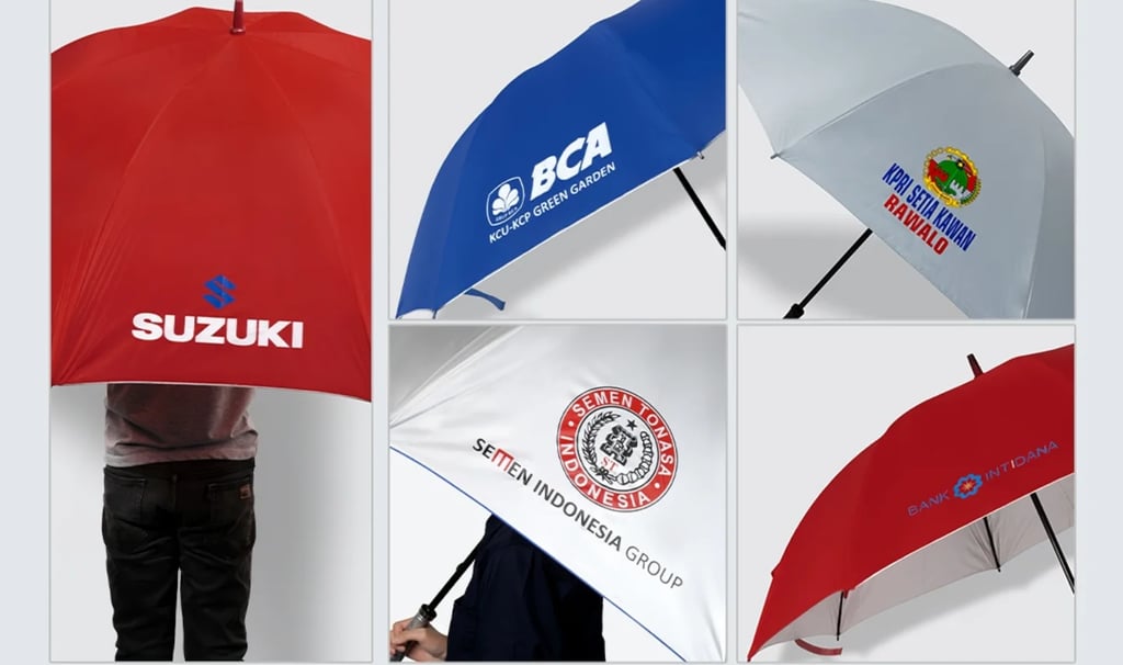 payung promosi custom dengan logo perusahaan