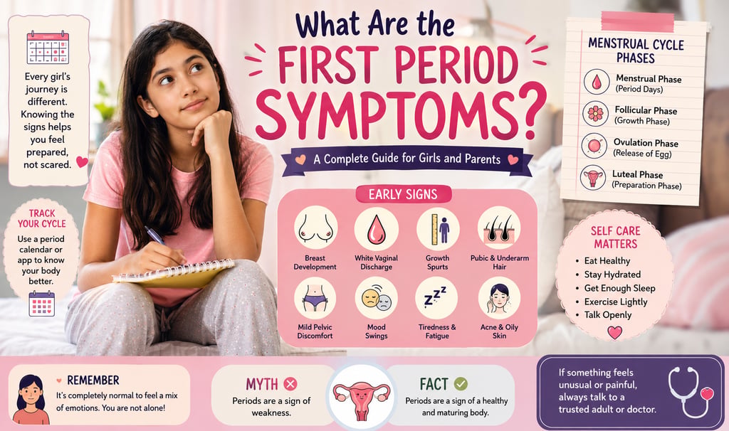 first period symptoms