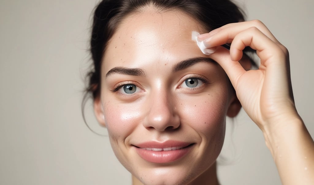 a woman is putting mascara on her face