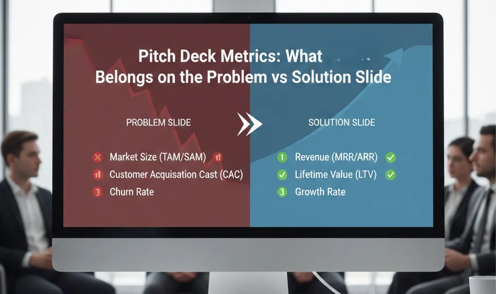 Pitch Deck Metrics: What Belongs on the Problem vs Solution Slide