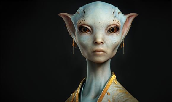 Renderman Render of an alien creature