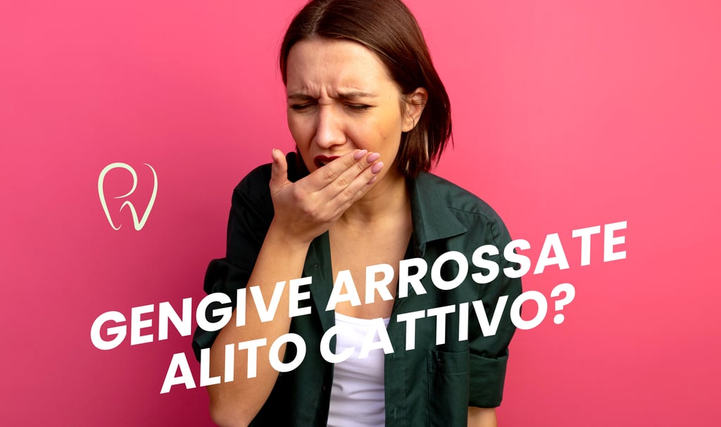 Gengive infiammate e arrossate con segni di sanguinamento durante la visita presso studio vivaldini