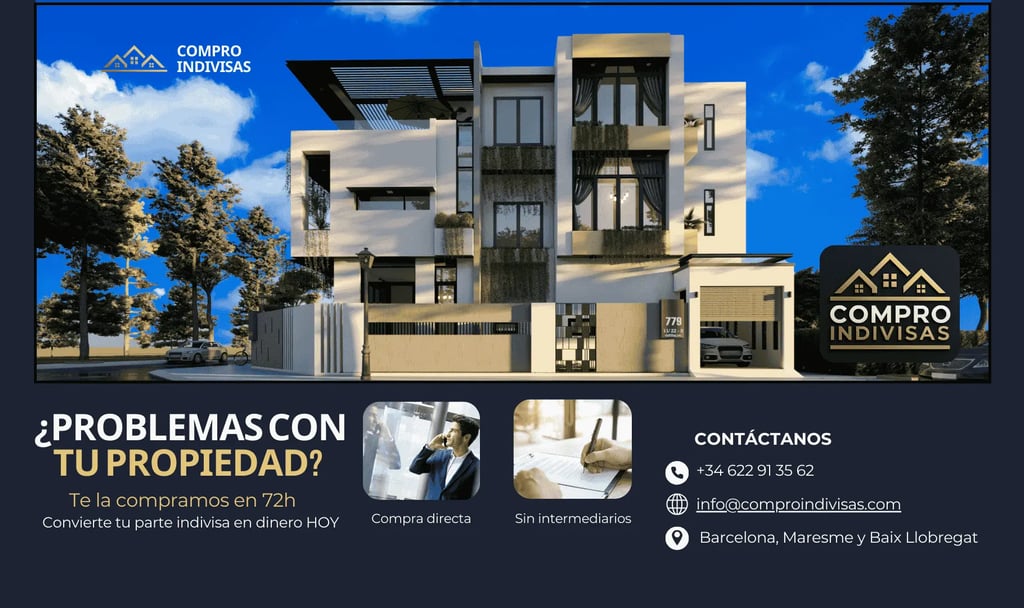 Compra de partes indivisas en Barcelona, sin intermediarios y con pago en 72 horas