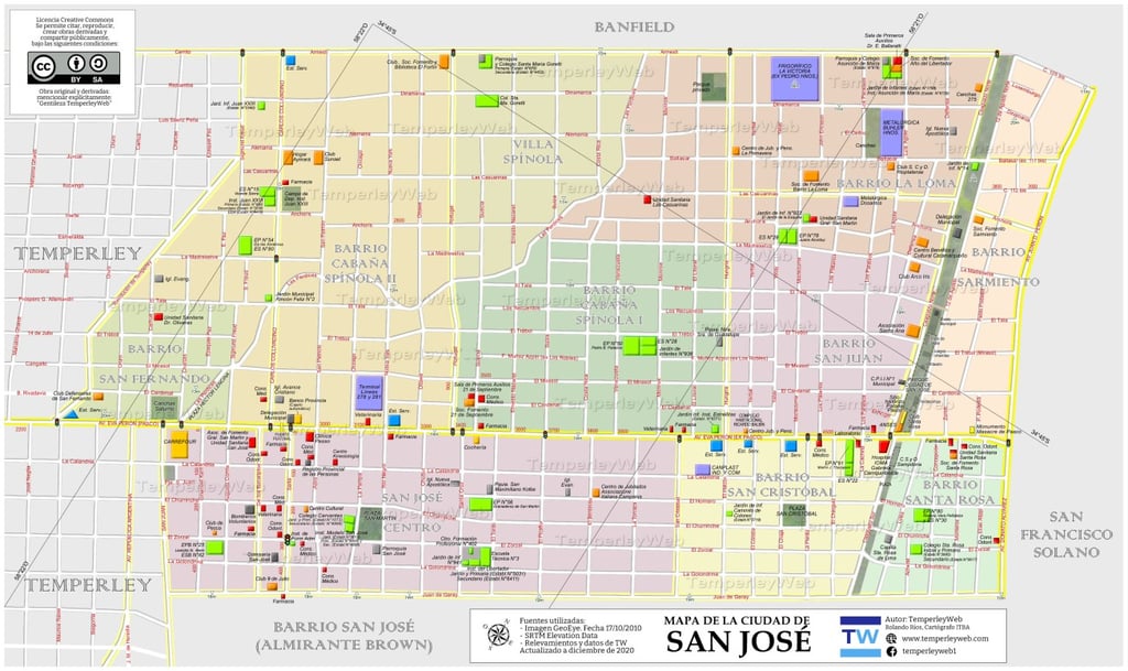 Mapa de San José Temperley