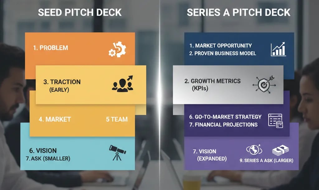 Seed vs Series A Pitch Decks: How Slide Structures Must Change