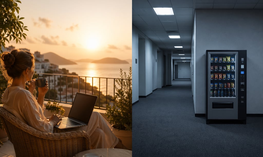 Moderns viedais ledusskapis tumšā telpā ar izgaismotiem produktiem.