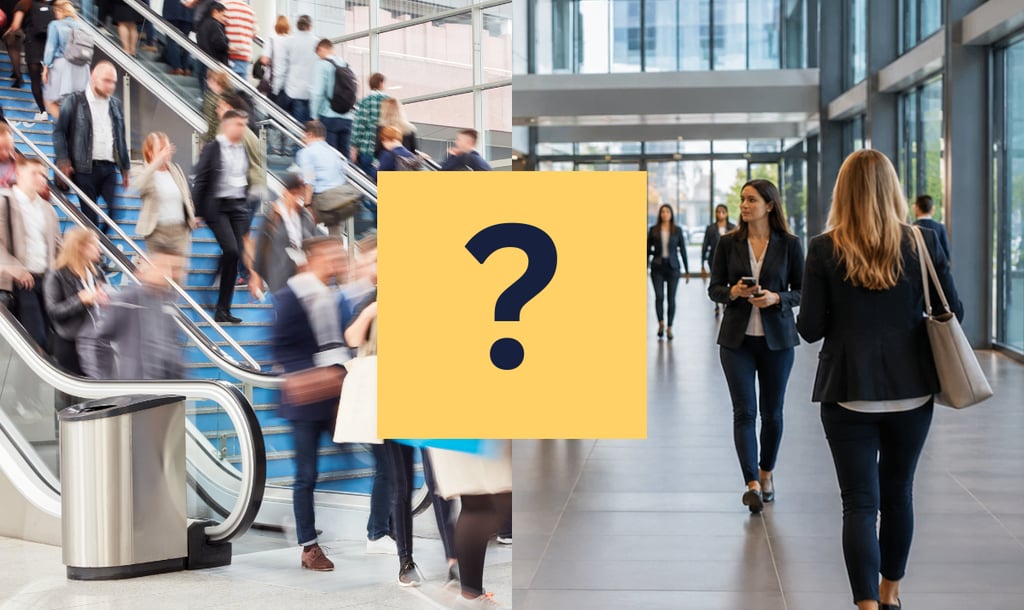 Cilvēku plūsmas novērtēšana tirdzniecības automāta izvietošanas vietai biroju ēkā