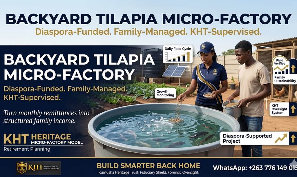 Diaspora-Funded Tilapia Project Installed & Managed by Kumusha Heritage Trust on behalf of family