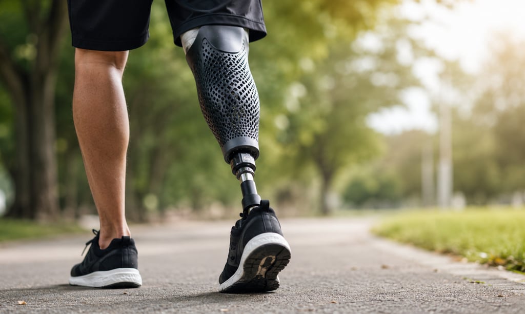Lightweight 3d printed prosthetic socket improving walking comfort and mobility for amputee user