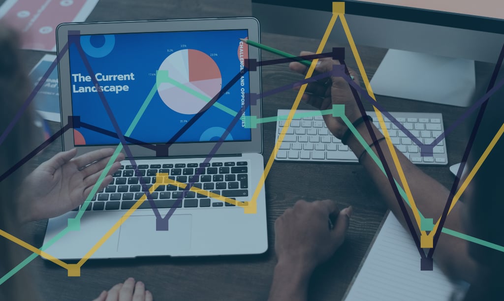 A graph over a laptop to symbolise AI in Ecommerce