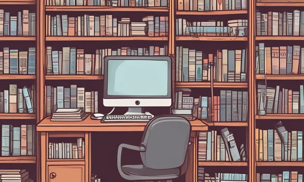 A small bookstore with two open doorways leading to shelves filled with books. The building has a rustic yellow facade with reddish-brown trim and architectural details. A sign next to the doorway reads 'Librería No 1 Barco de Papel' advertising book sales.