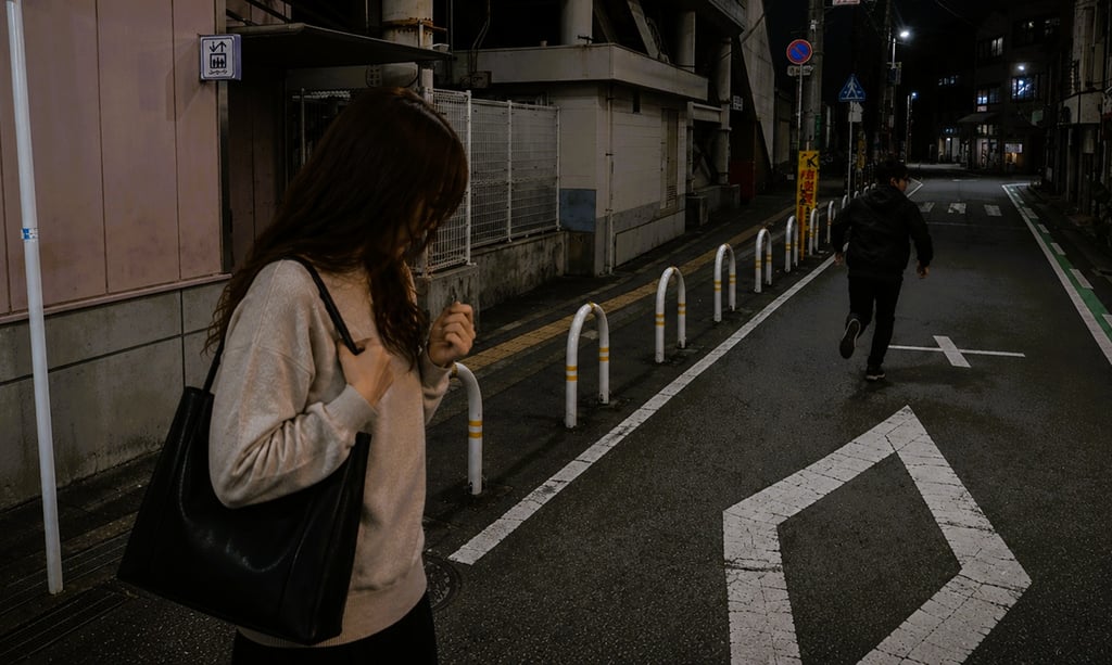 女性が唾様のものを背中にかけられ男が逃げ去るイメージ画像|堺市のニュースならサカイタイムズ