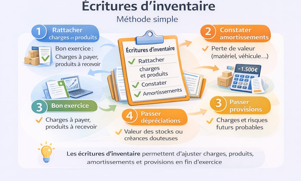 Écritures d’inventaire expliquées simplement : méthode débutant pour la clôture comptable