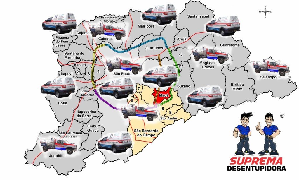 mapa da suprema desentupidora