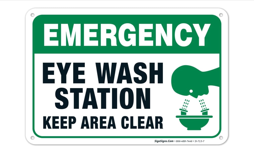 Eye Wash Station Signs, Emergency Sign, 10x7