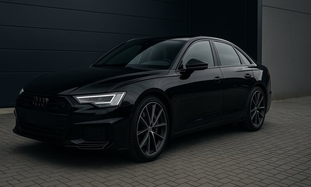 audi preto estacionado