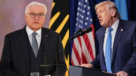 Presidentes da Alemanha, Frank-Walter Steinmeier, e dos Estados Unidos, Donald Trump. — Foto: REUTER