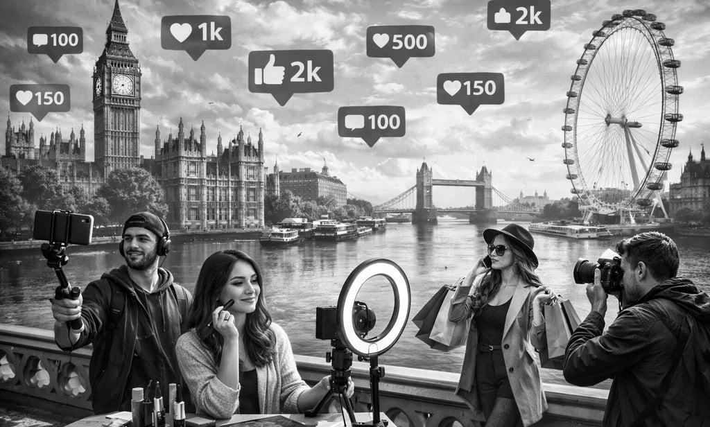 London's influencers social media in the air