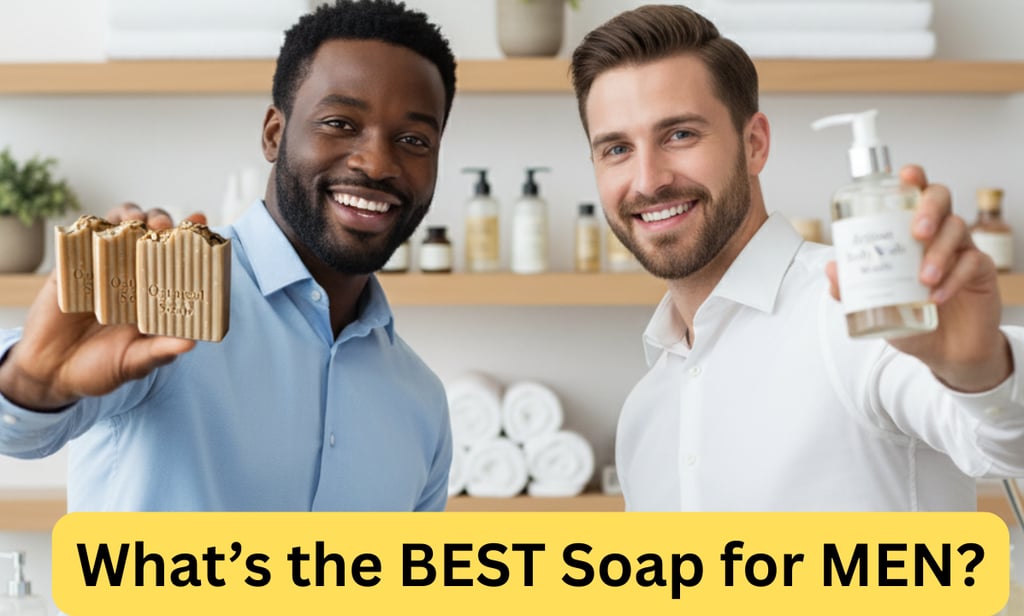 A blog about "What's the Best Soap for Men?" An insight into natural bar soaps versus commercial