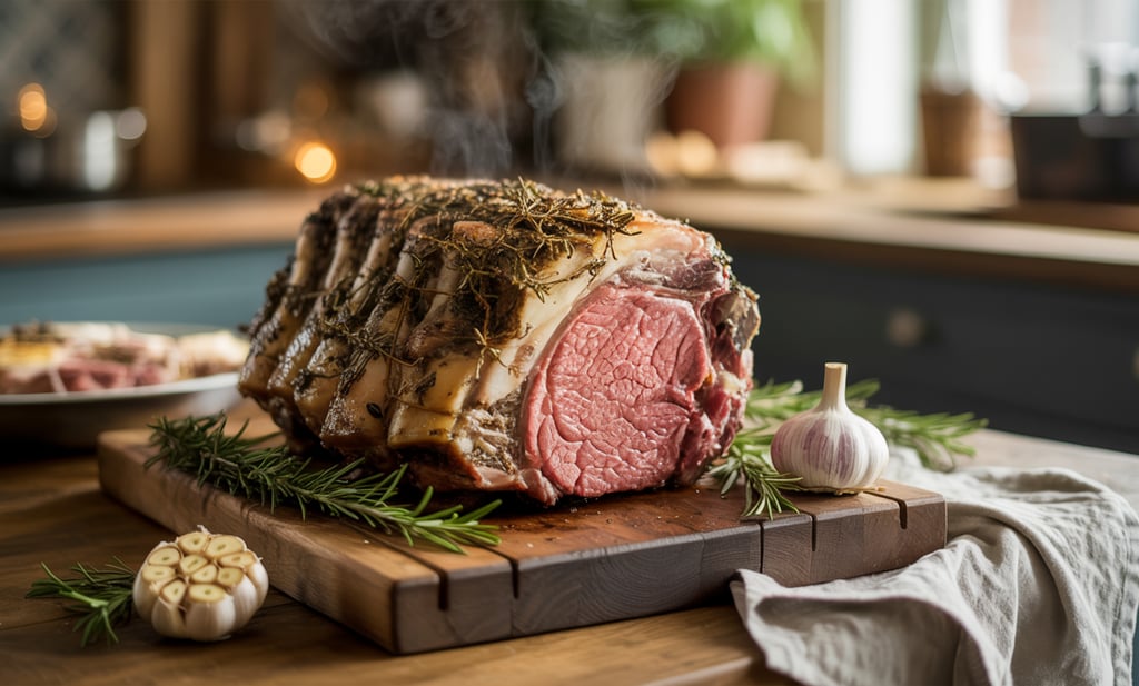 a large piece of meat on a cutting board