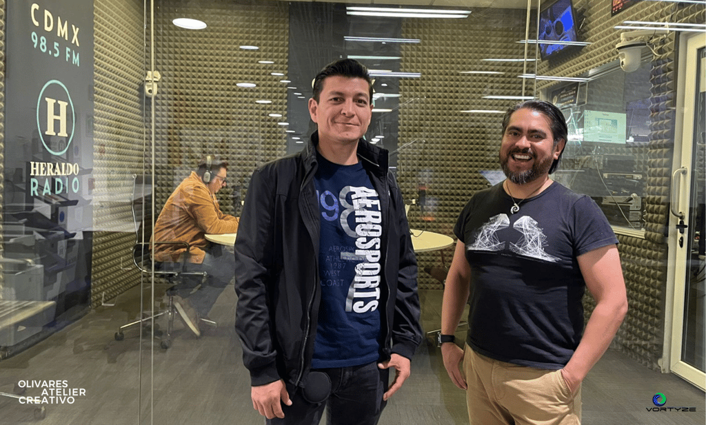 Josue Calderon y Leonardo Solis de Vortyze en el Heraldo Radio