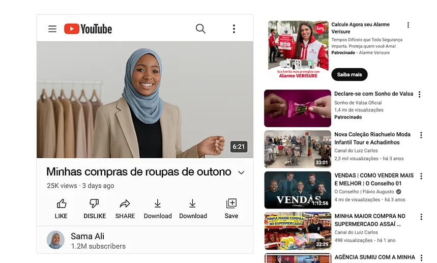 Link Patrocinado no YouTube