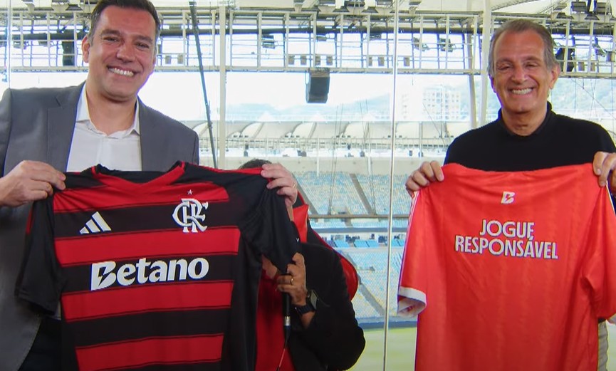 Guilherme Figueiredo, CM da Betano e BAP na apresentação da parceria, em live pela Flamengo TV.
