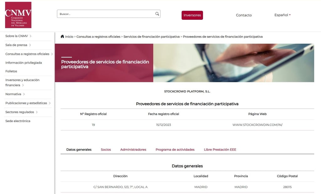 StockCrowd In cnmv