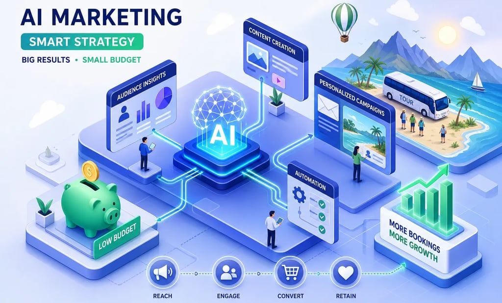 what is the best ai marketing strategy for a tour operator with a limited budget