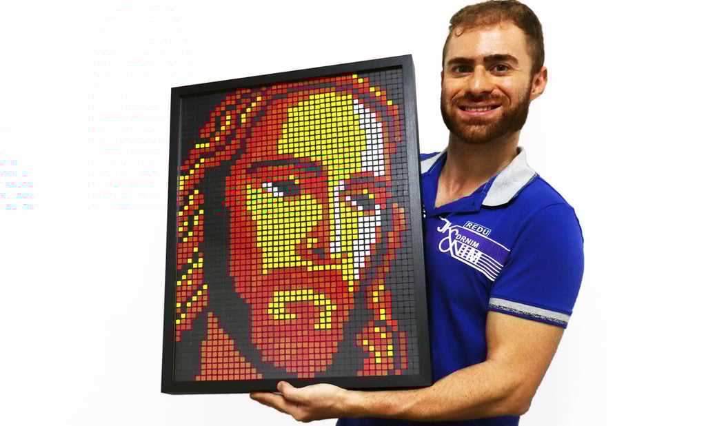 Mosaico com Cubos Mágicos de Jesus Cristo