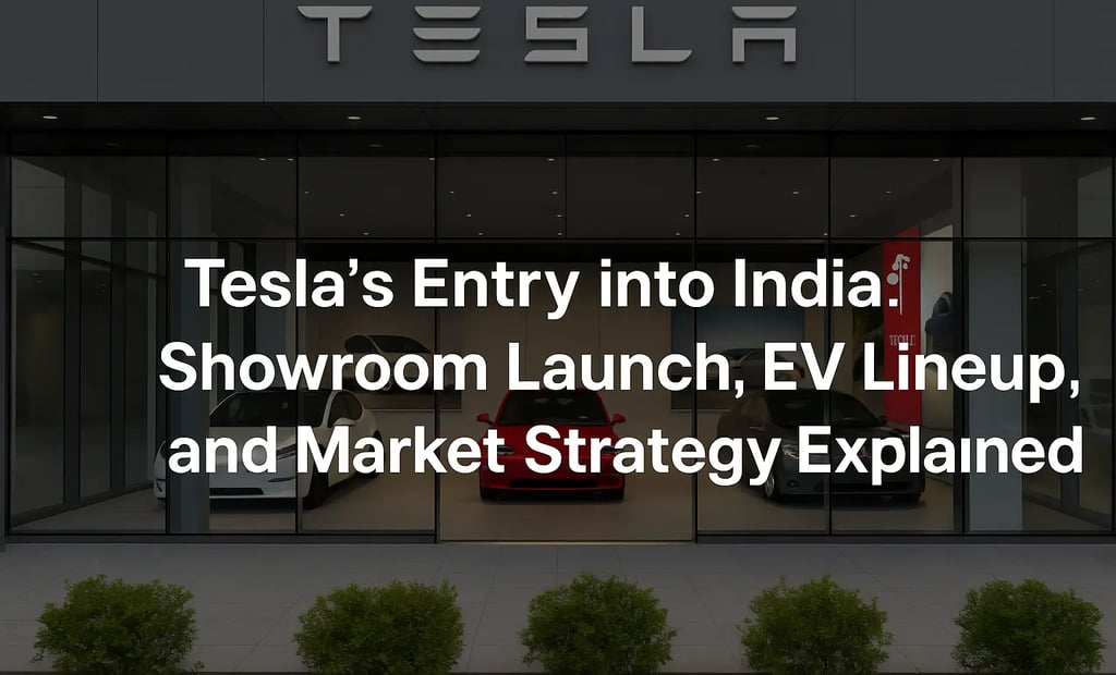 Tesla showroom launch in Mumbai showcasing electric vehicles in India