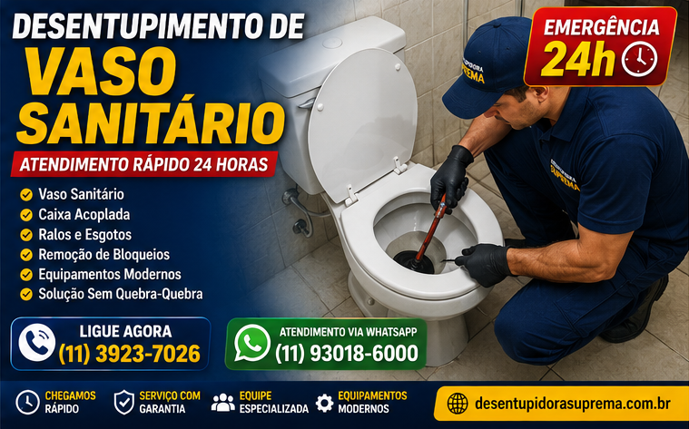 desentupimento de vaso sanitario em são vicente