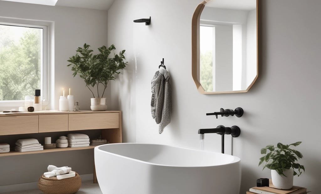 a candle sitting on top of a bathtub next to a window