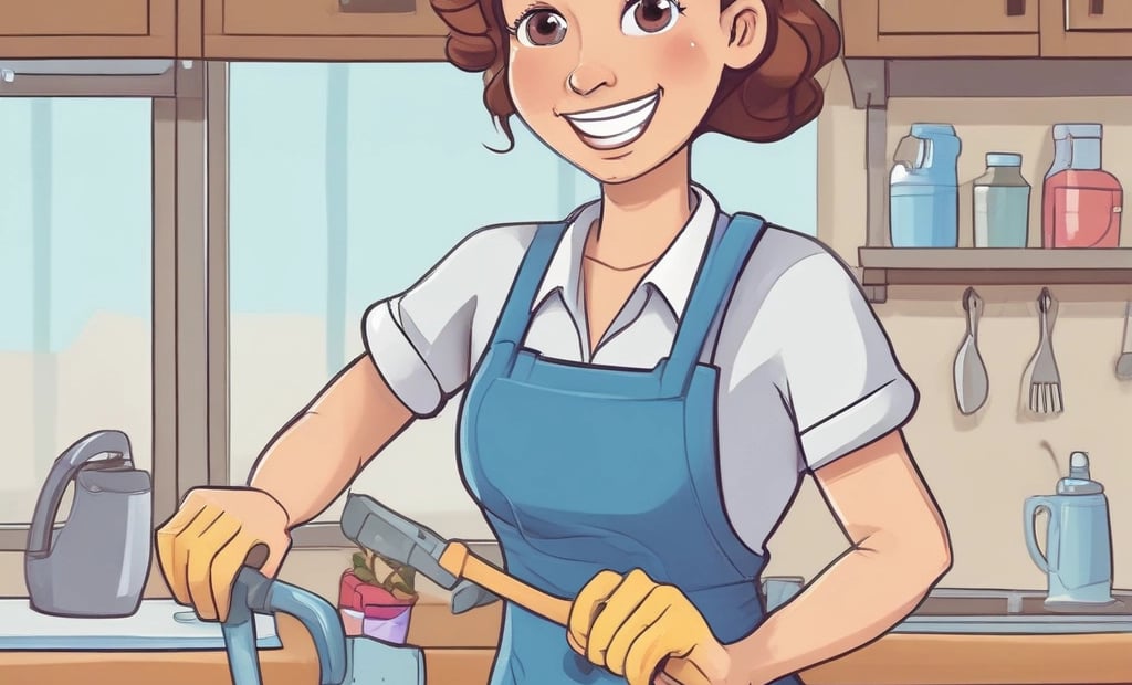 Service de nettoyage avant/après dans un appartement rénové.