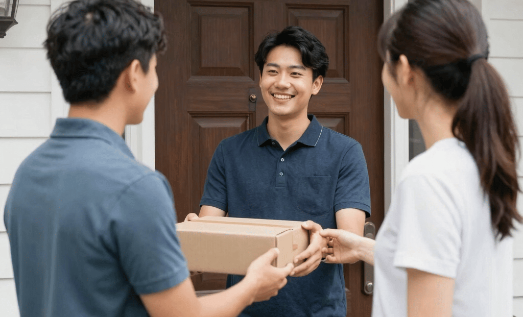 A cozy kitchen scene with neatly arranged colorful kitchen accessories on a wooden countertop.