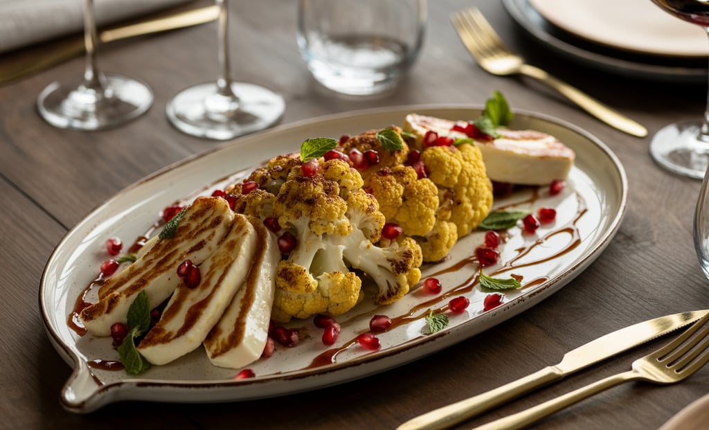 a plate of food with a glass of wine