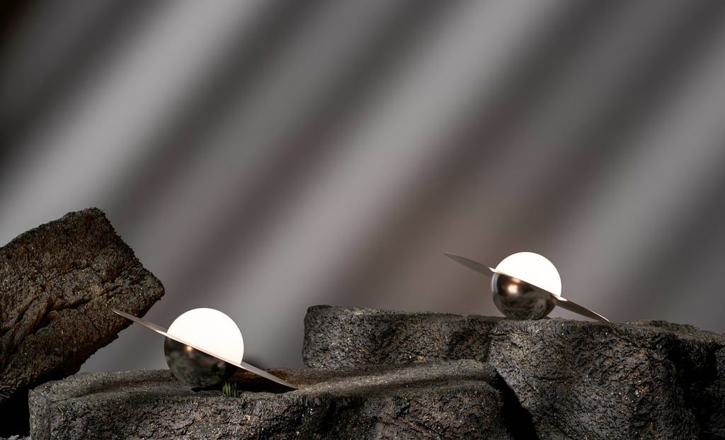 saturn inspired modern luxury lamp circular ring lighting design contemporary home decor ambient lig