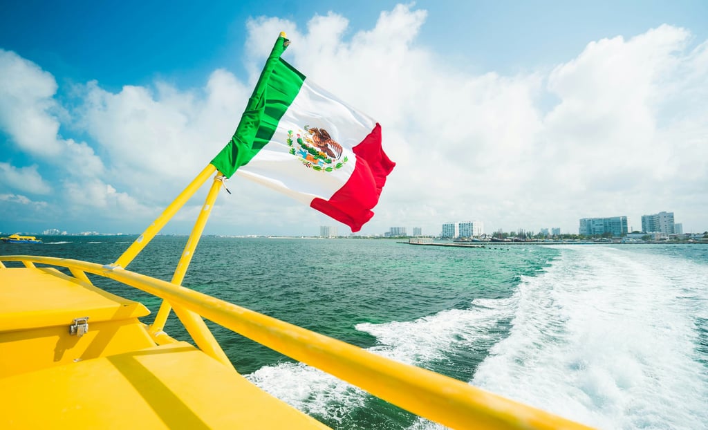 mexique drapeau cancun mexican flag