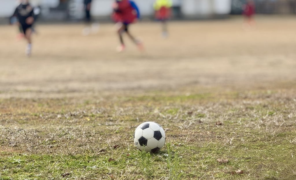 校庭にサッカーボールが置かれ背景に数人の子どもが写っている画像|堺市のニュースならサカイタイムズ
