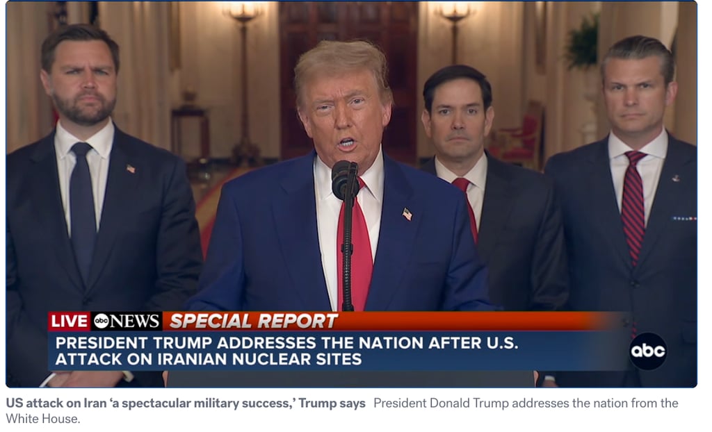 Trump’s Bold Move: U.S. Strikes Iran’s Nuclear Sites, Signals Push for Peace