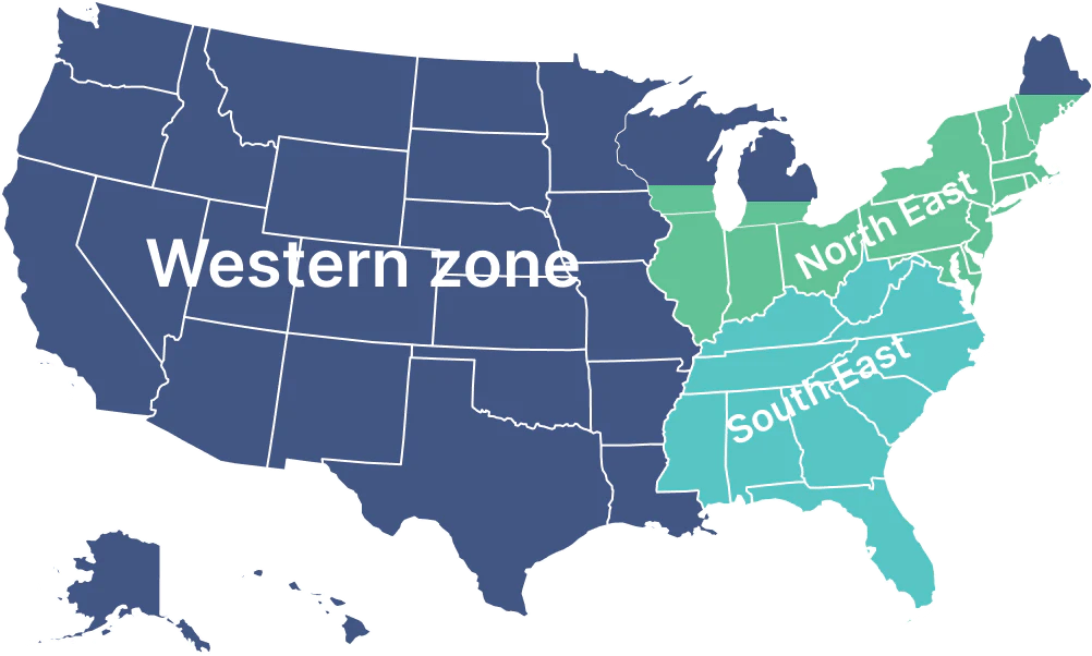 usa map zones