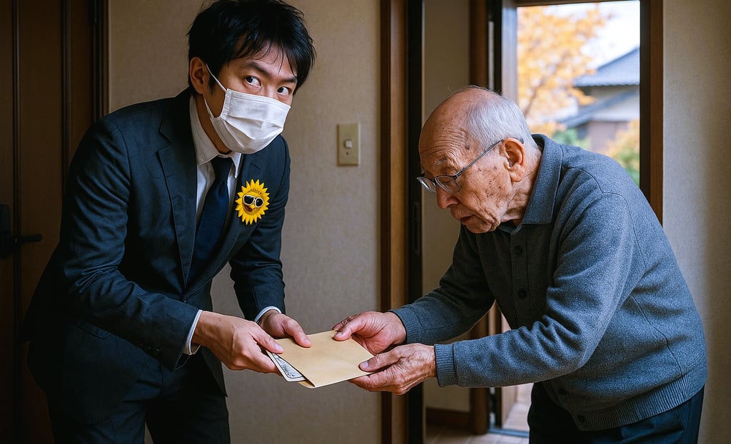 弁護士を名乗る男が高齢者から封筒を受け取る特殊詐欺のイメージ画像|堺市のニュースならサカイタイムズ
