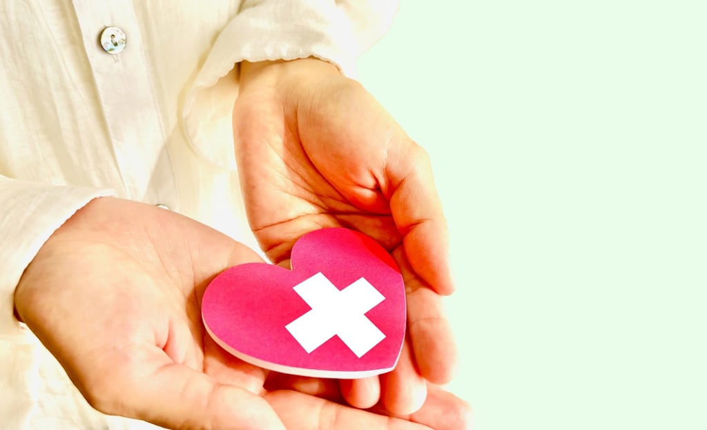献血を象徴する赤いハートと白い十字を両手で支えている様子｜堺市のニュースならサカイタイムズ