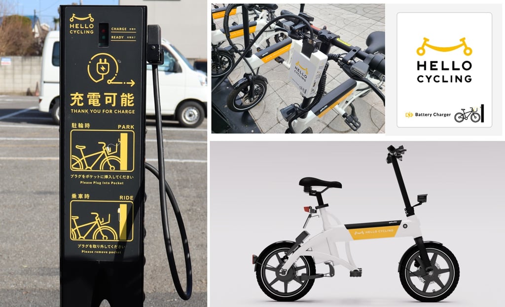 HELLO CYCLINGの充電スタンドとglafit社製「NFR-01 Sh」車両の外観が並ぶ画像｜堺市のニュースならサカイタイムズ
